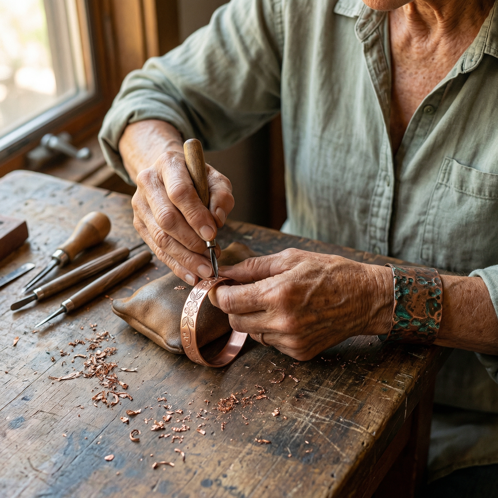 Koperen armband – Bloei