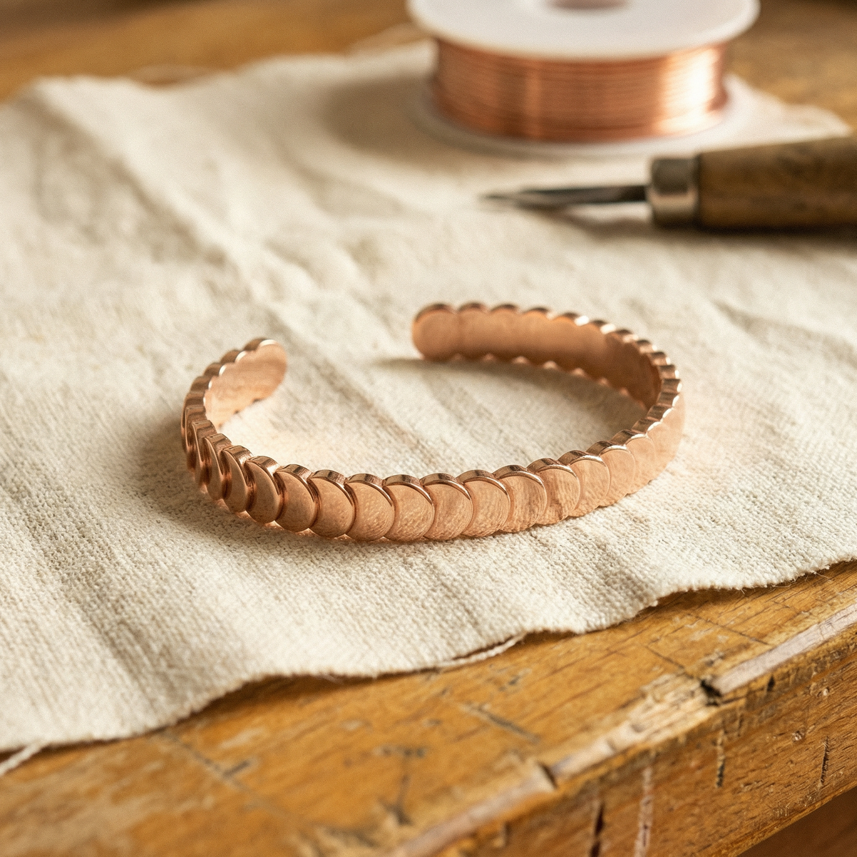 Koperen armband – Getij III