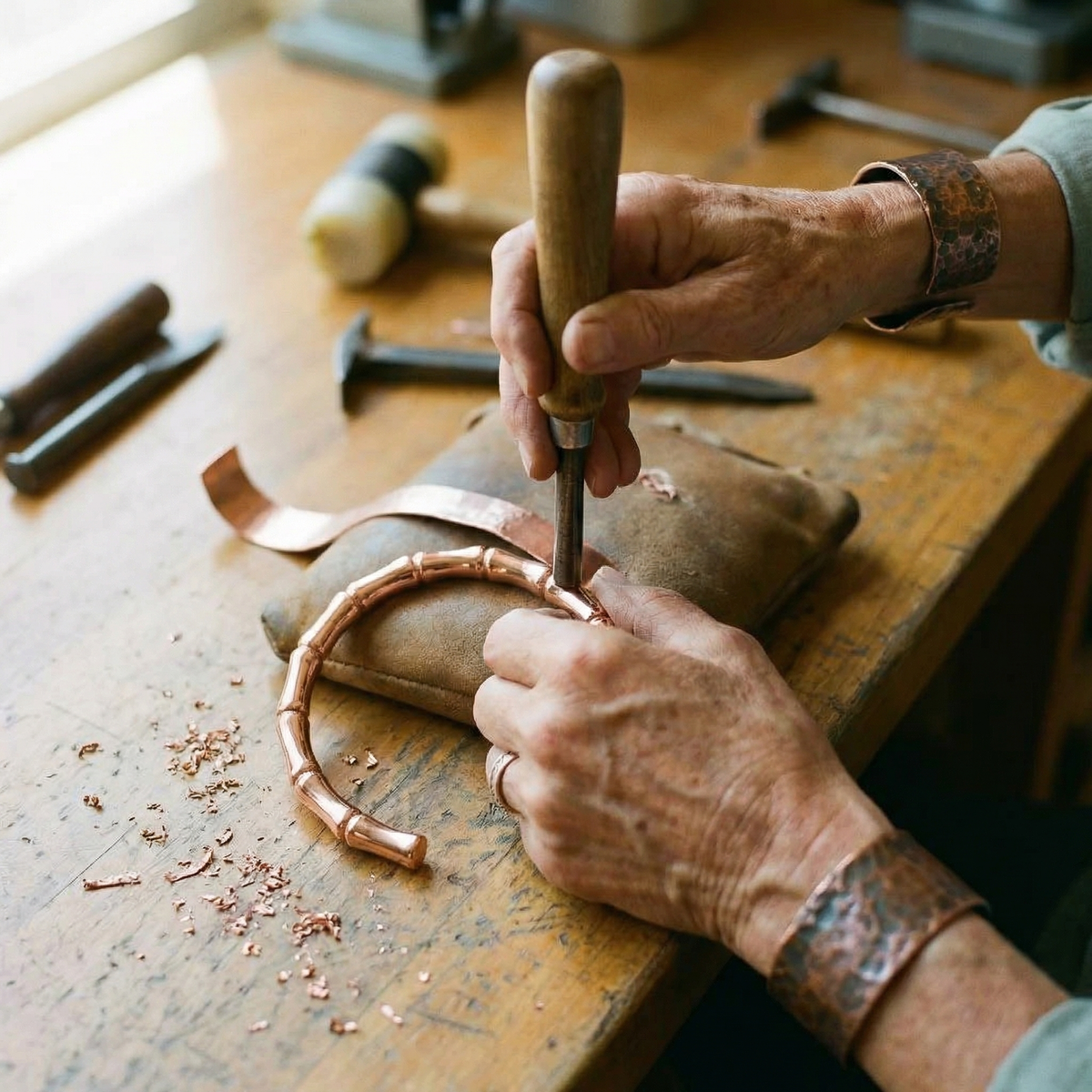Koperen armband – Bosje III