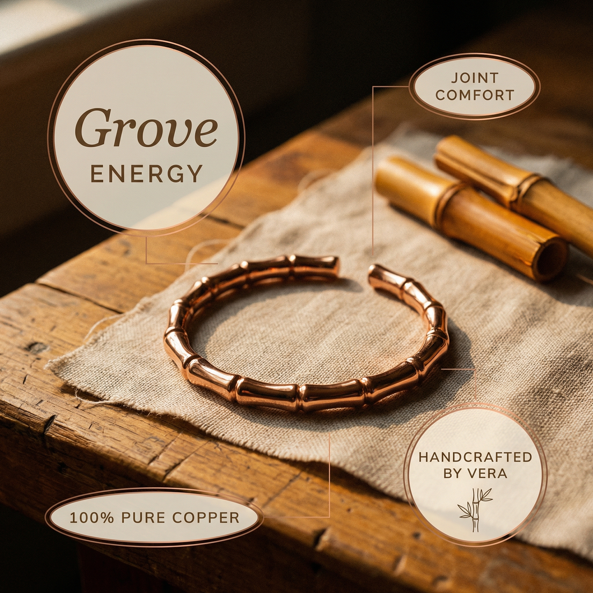 Koperen armband – Bosje III