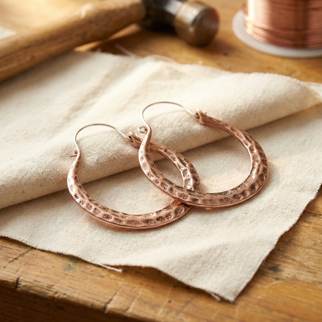 Koperen oorbellen – Gloed