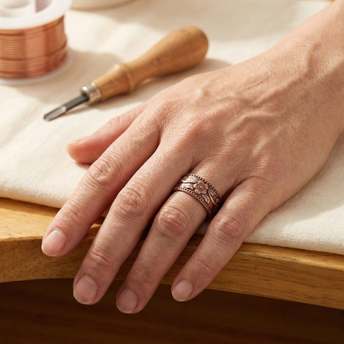 Koperen ring – Bloemblad
