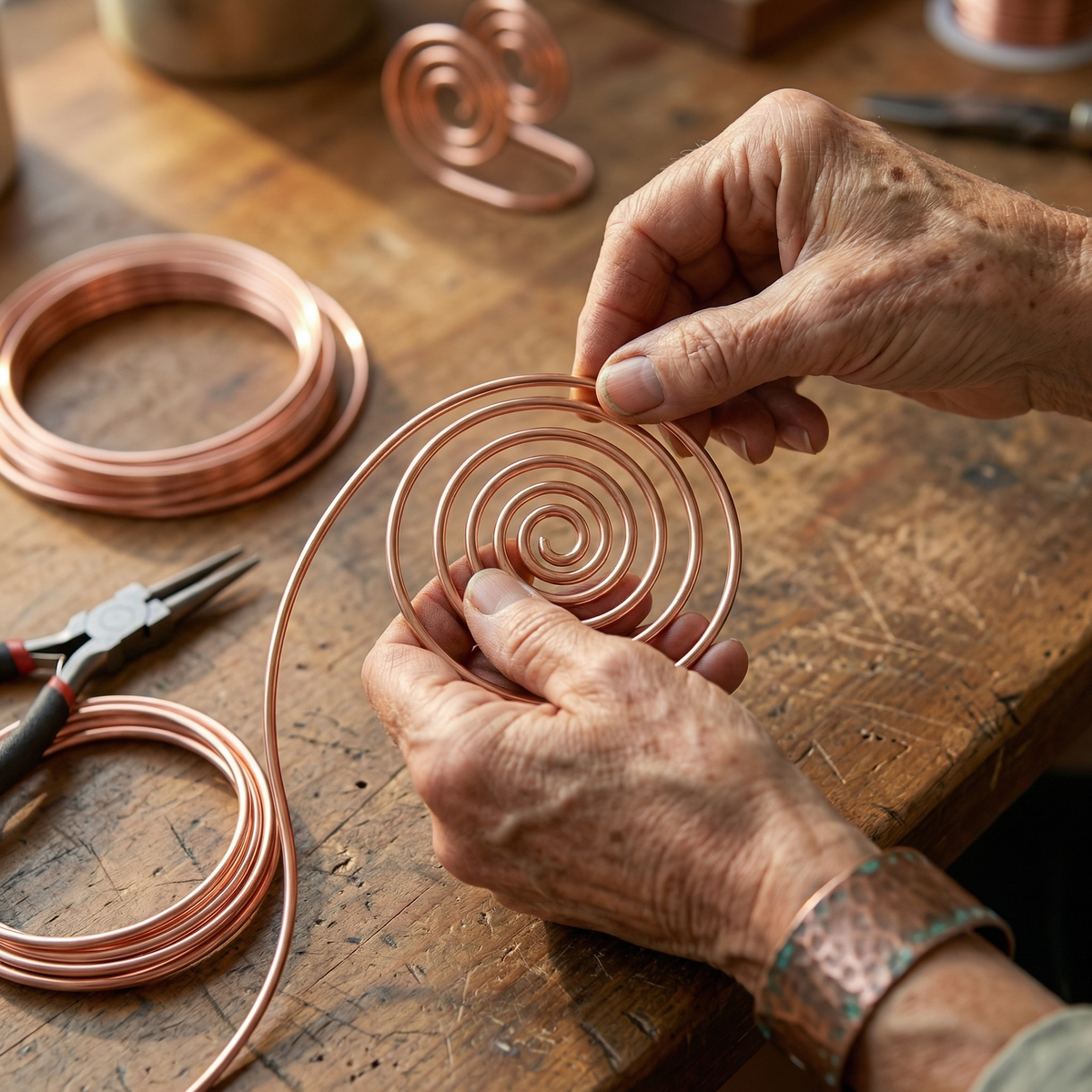 Koperen handspiraal – Stroom