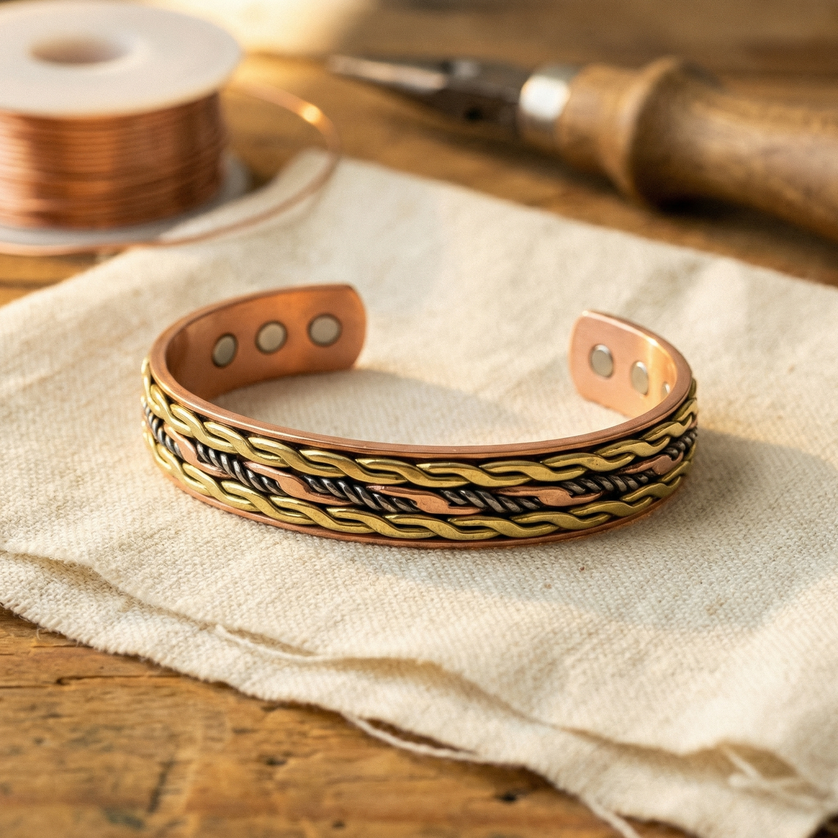 Koperen armband – Vlecht