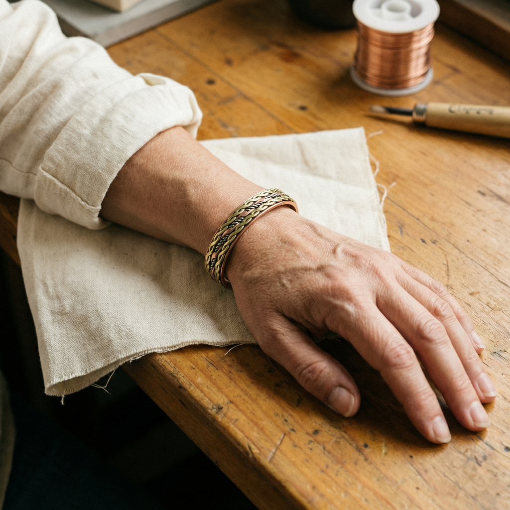 Koperen armband – Vlecht