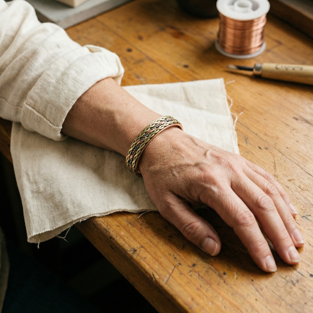 Koperen armband – Vlecht