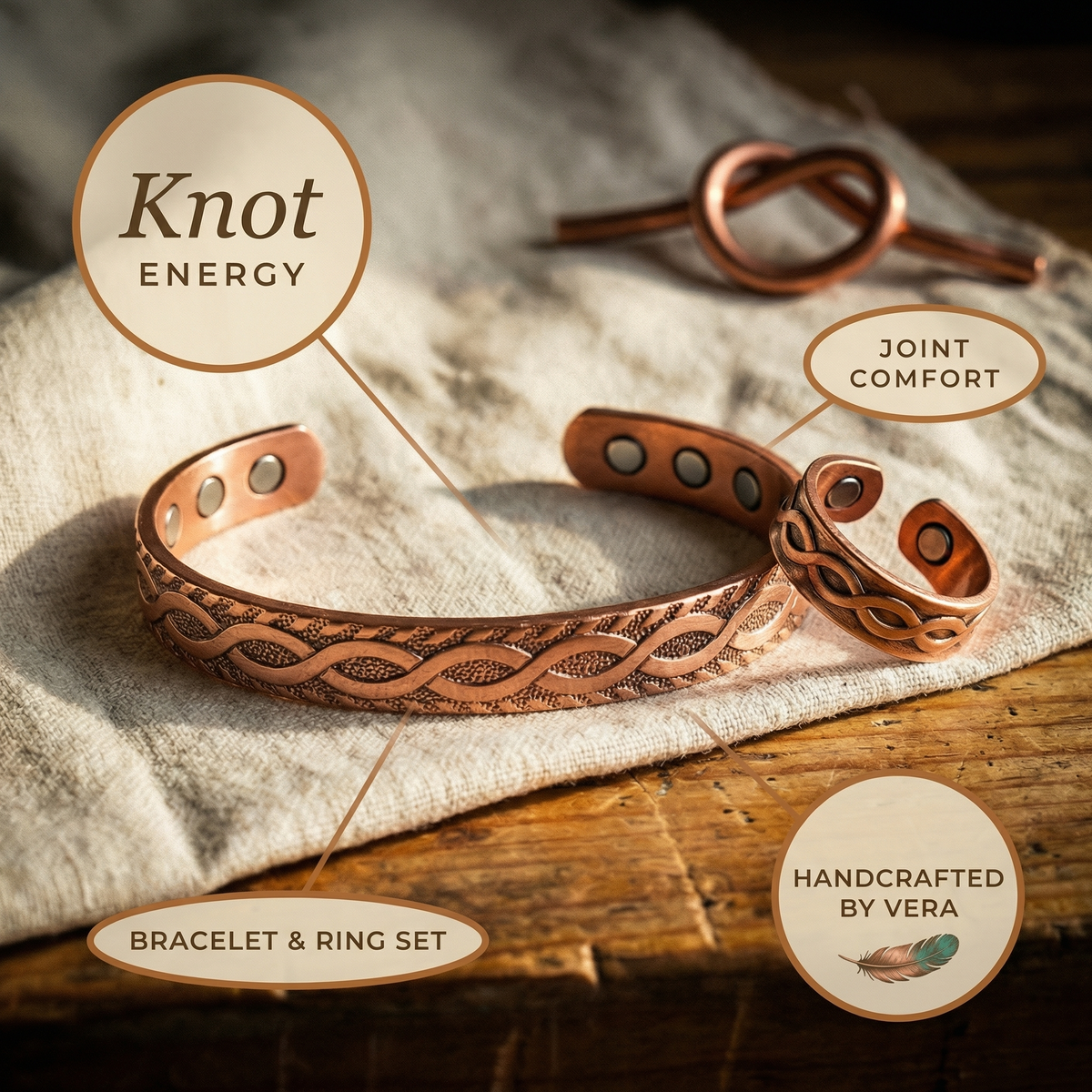 Koperen set – Knoop