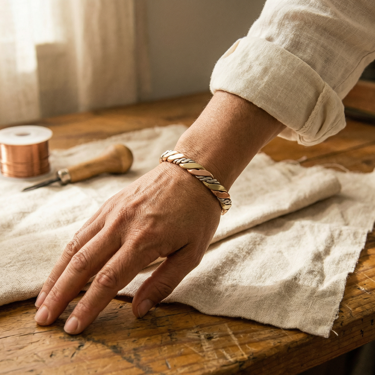 Koperen armband – Steen