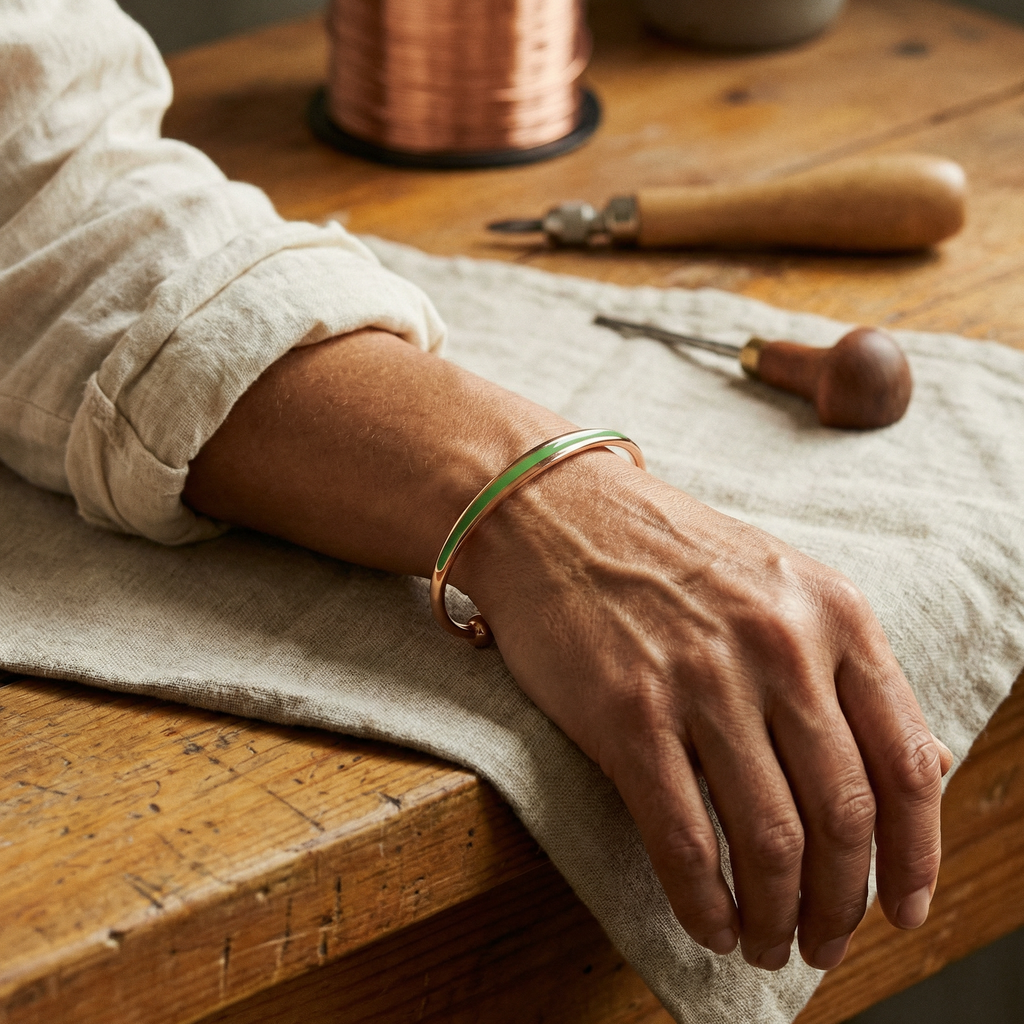 Koperen armband – Groenlijn