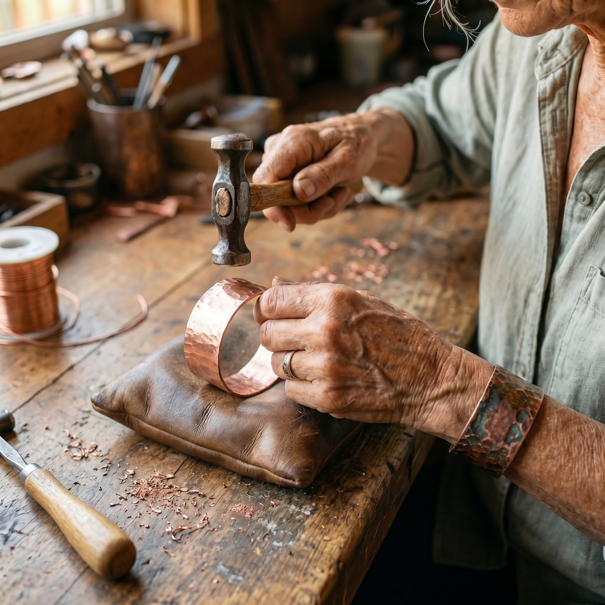 Koperen armband – Aambeeld