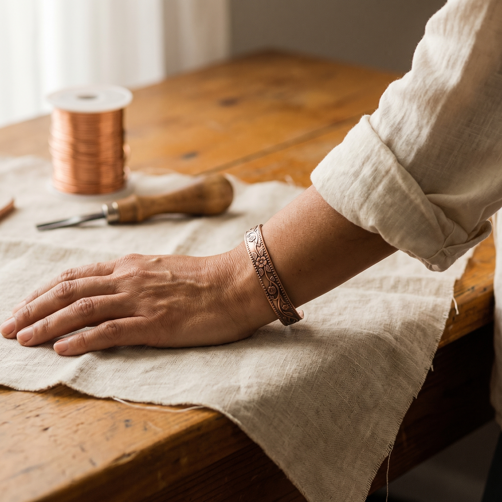 Koperen armband – Klok