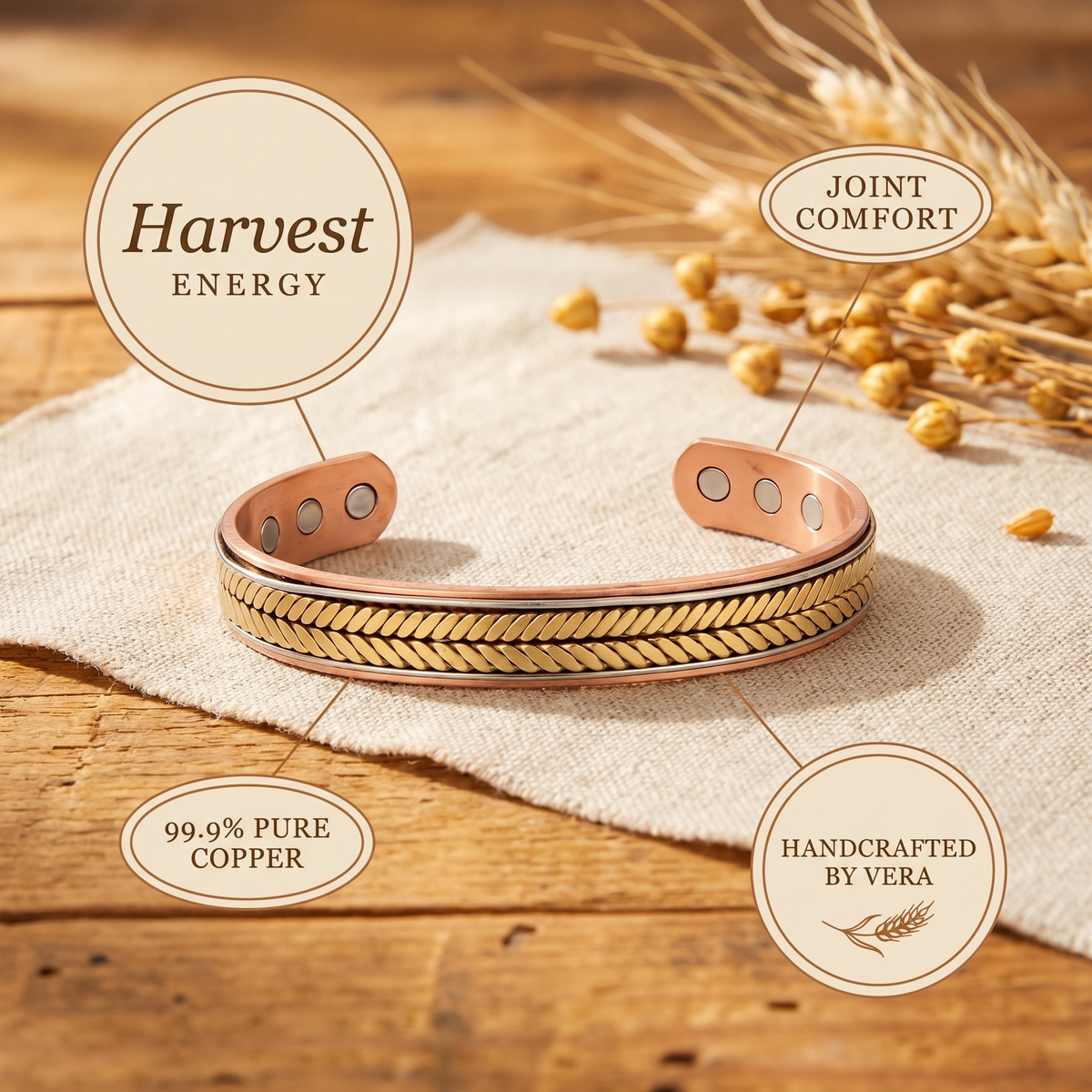Koperen armband – Oogst