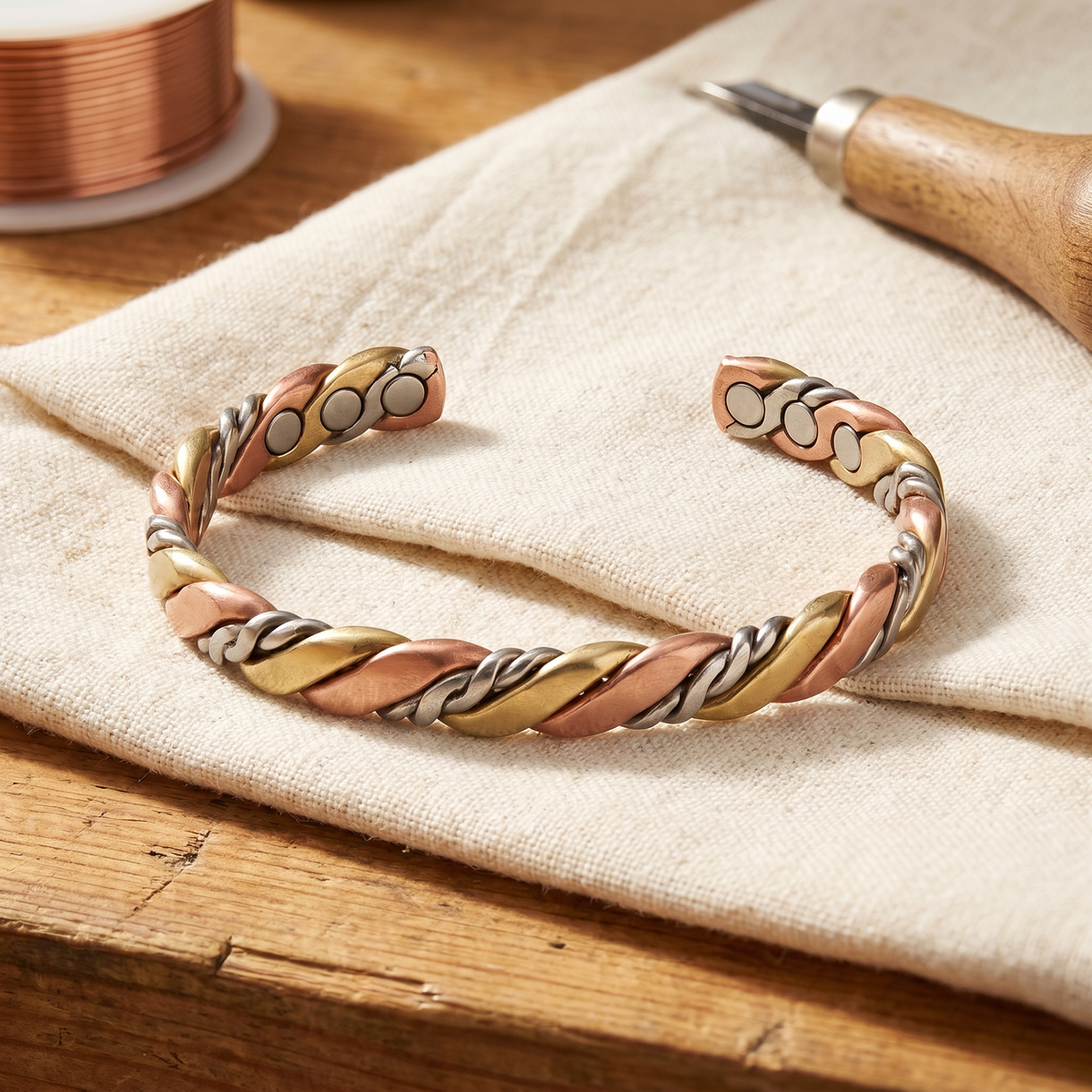 Koperen armband – Steen