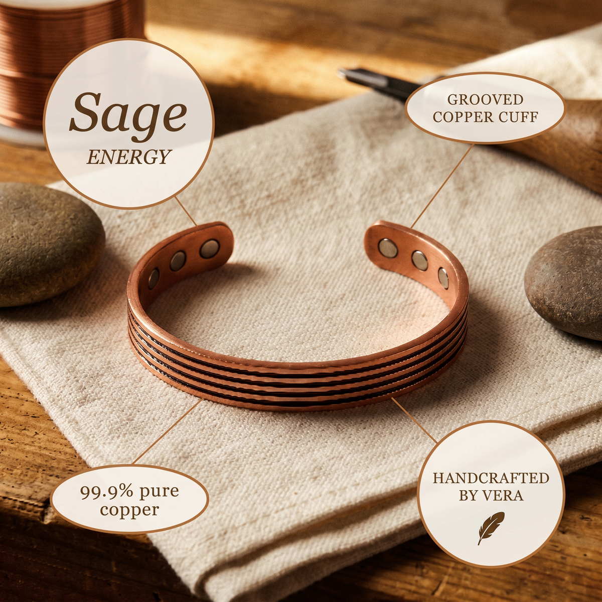 Koperen armband – Salie