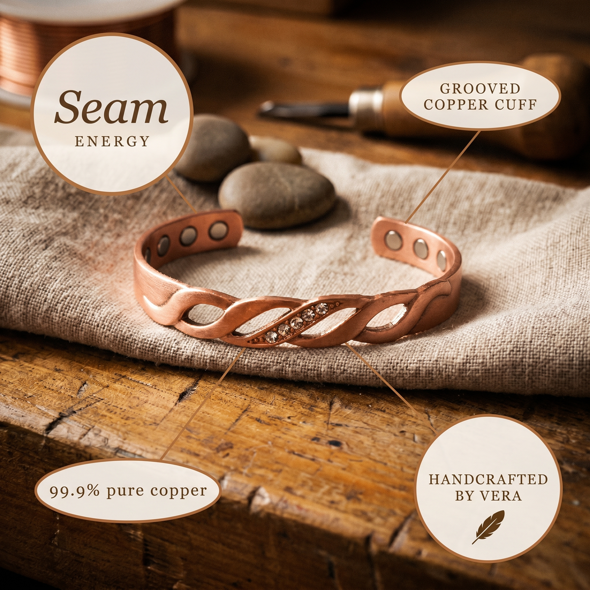 Koperen armband – Naad