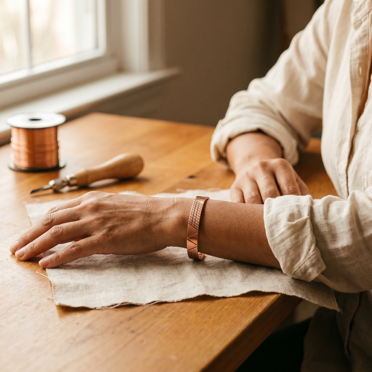 Koperen armband – Kam