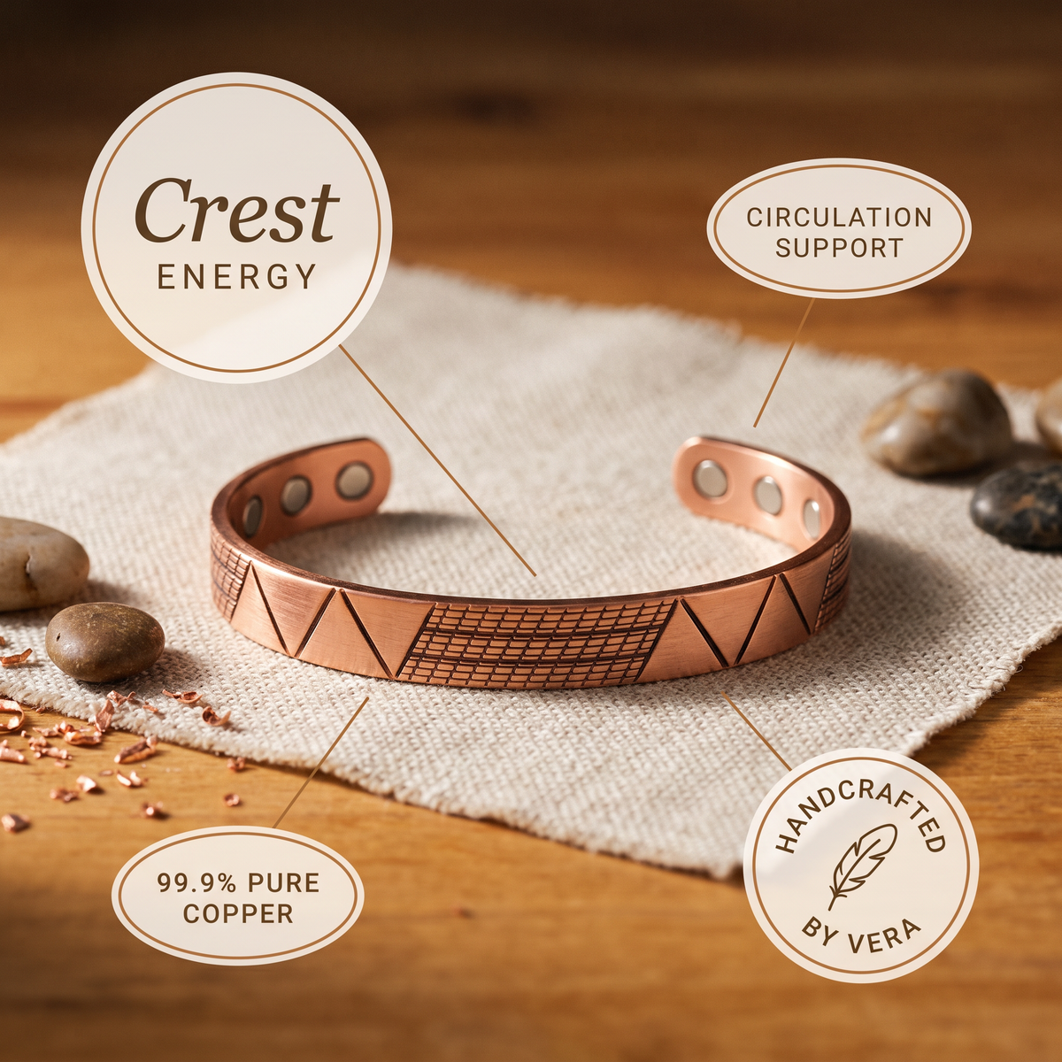 Koperen armband – Kam