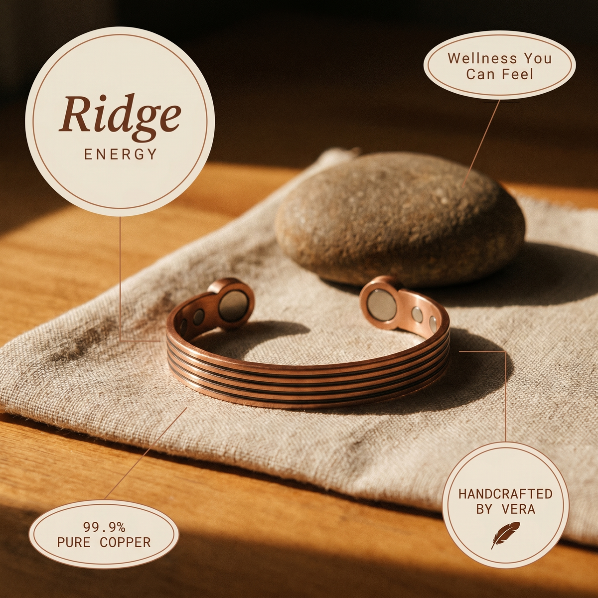 Koperen armband – Richel