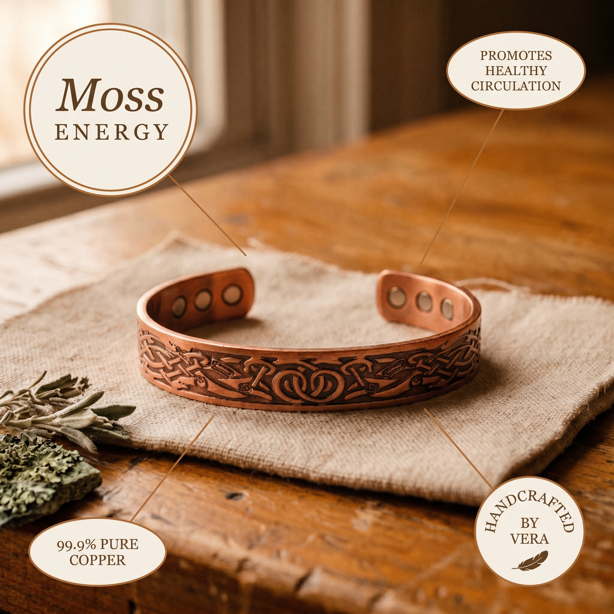 Koperen armband – Stroom II