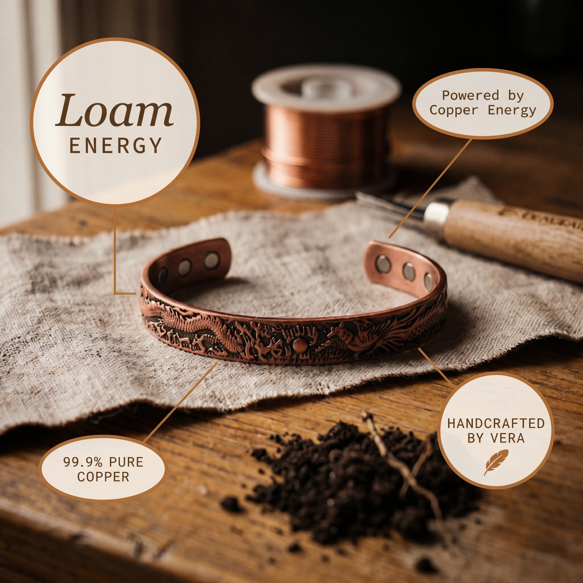 Koperen armband – Leem