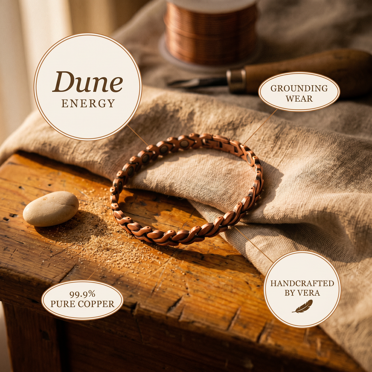 Koperen enkelbandje – Duin