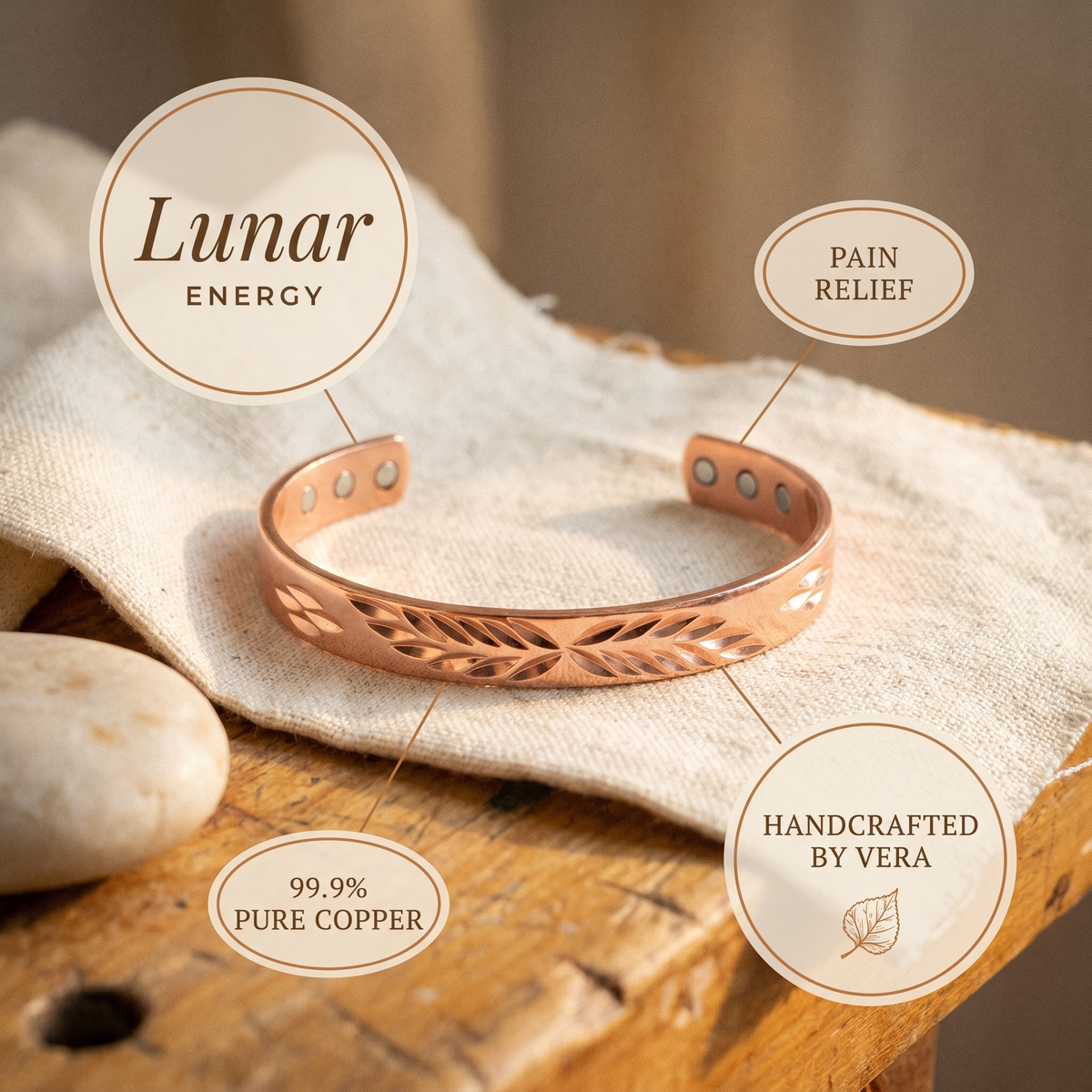 Koperen armband – Maanlicht