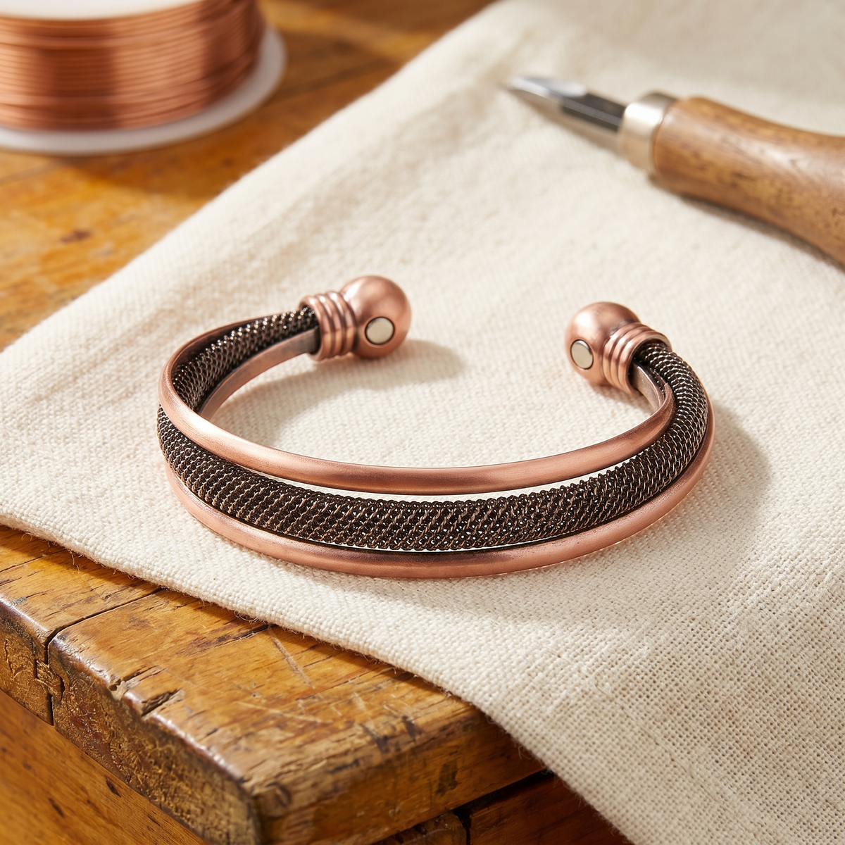Koperen armband – Steenman