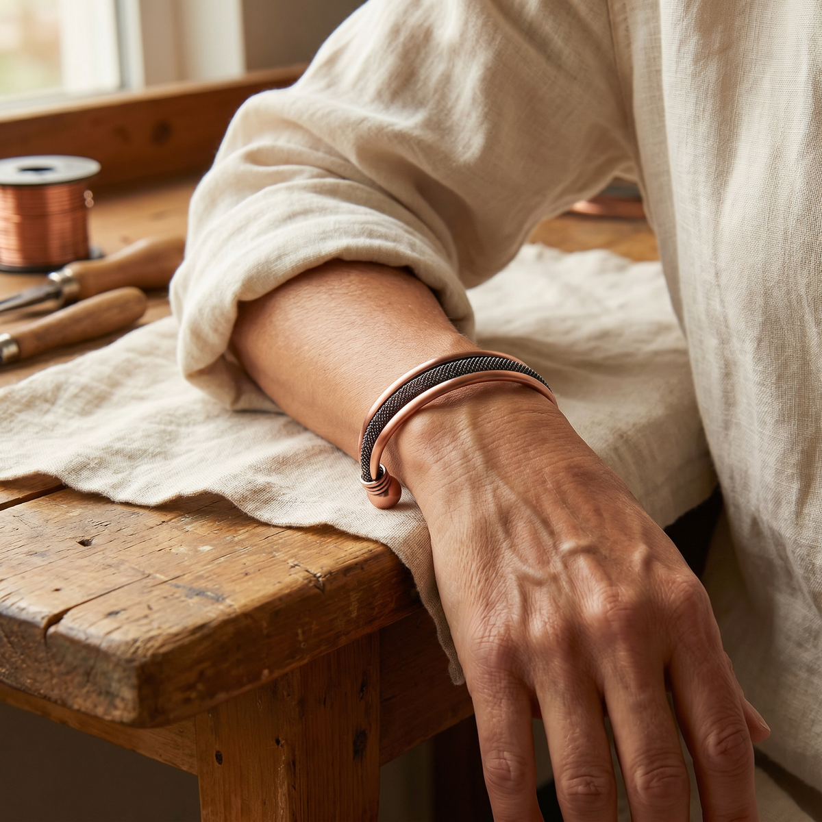 Koperen armband – Steenman