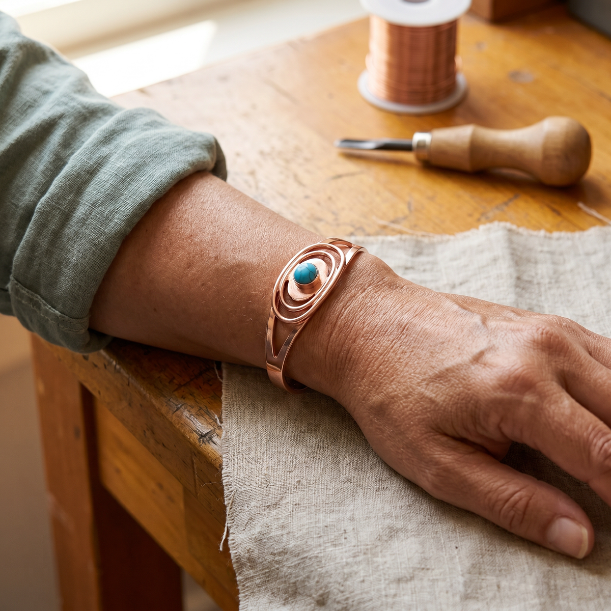 Koperen armband – Zegge