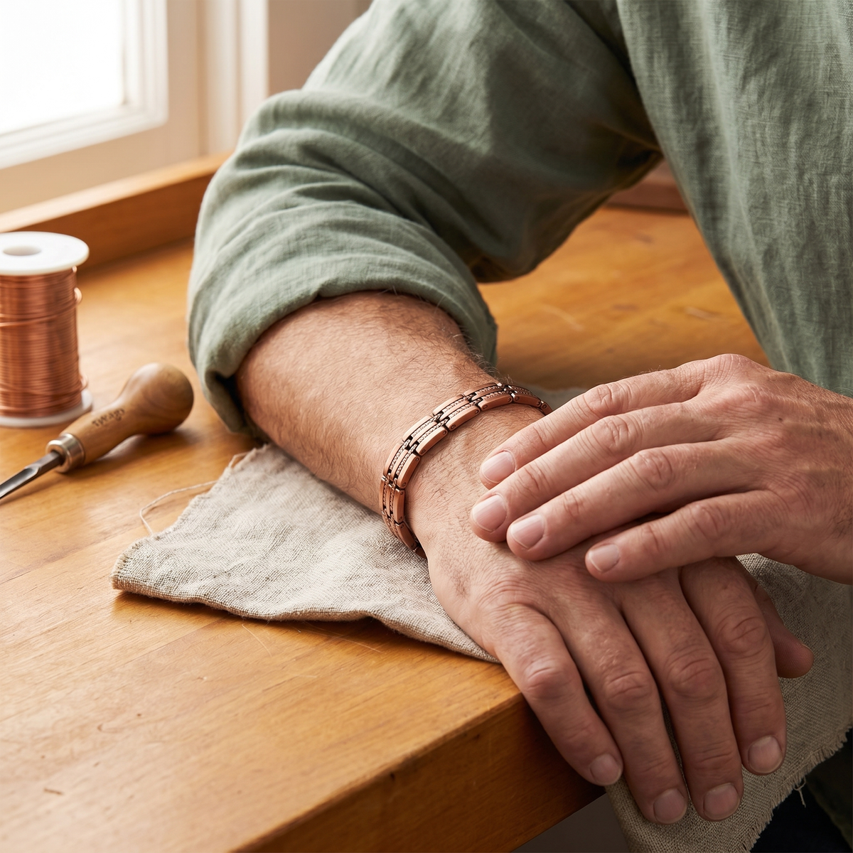 Koperen herenarmband – Snoek
