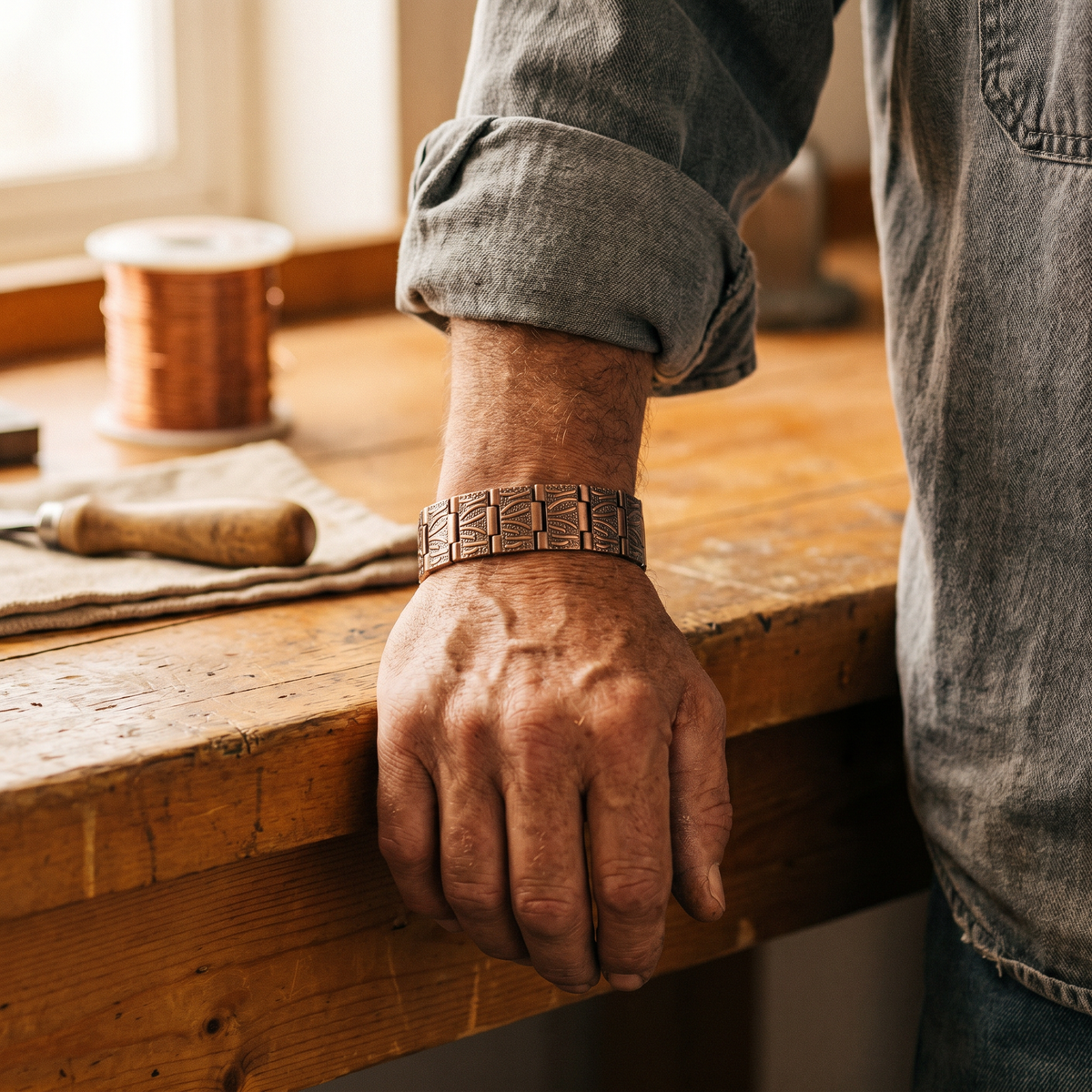 Koperen herenarmband – Gruis