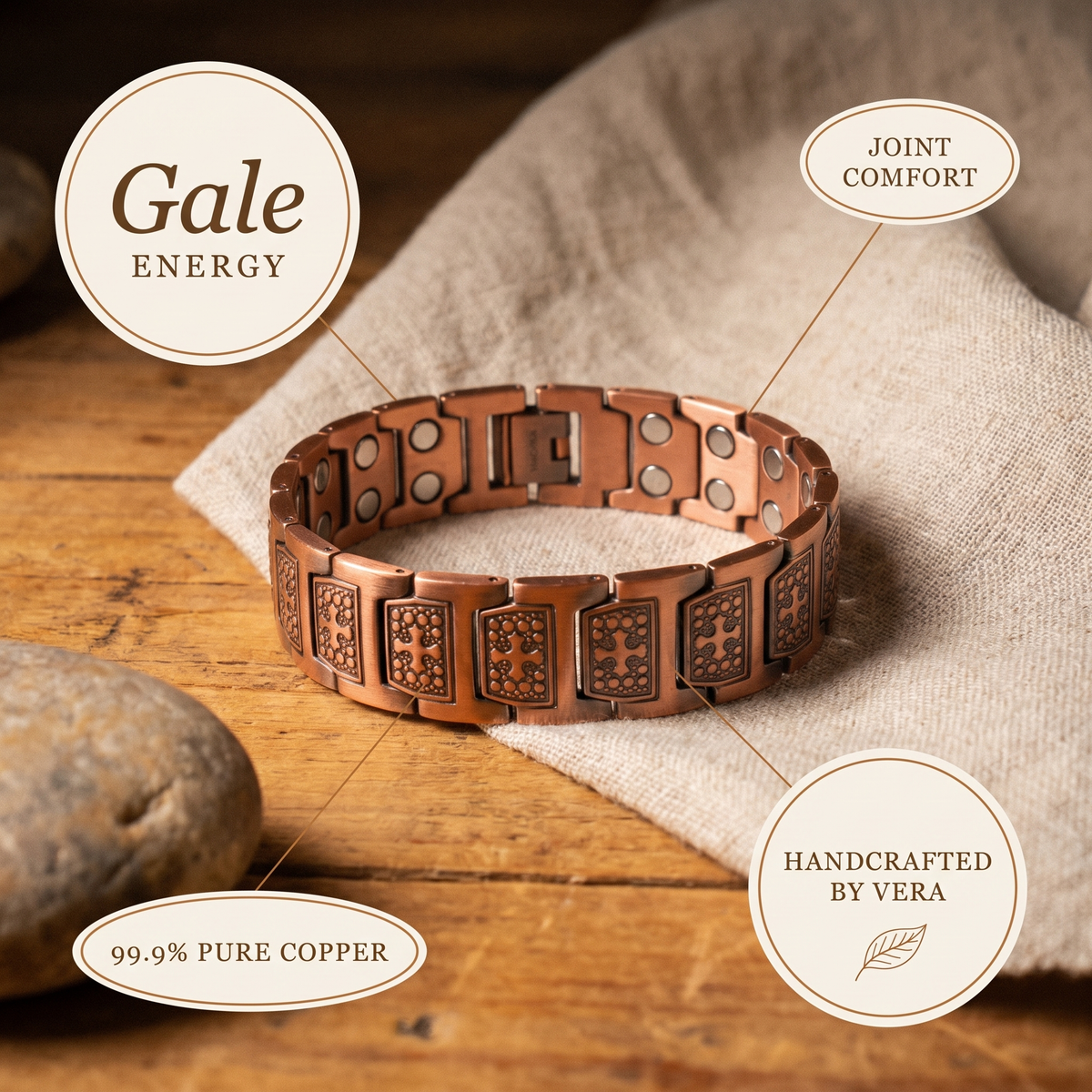 Koperen herenarmband – Storm