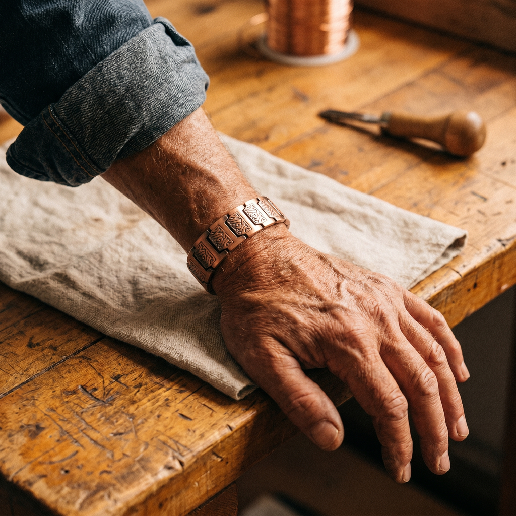 Koperen herenarmband – Kloof