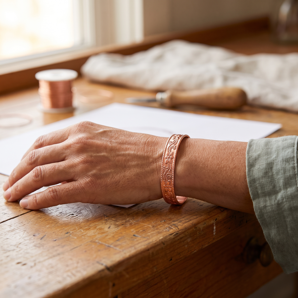 Koperen armband – Heide