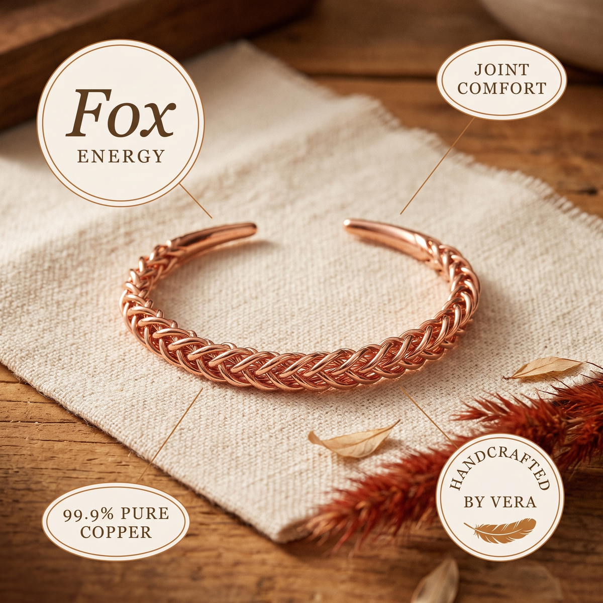 Koperen armband – Vos
