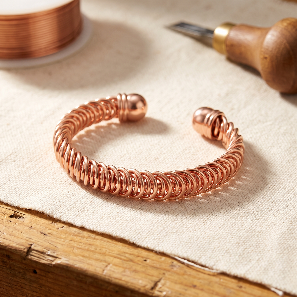 Koperen armband – Windvlaag