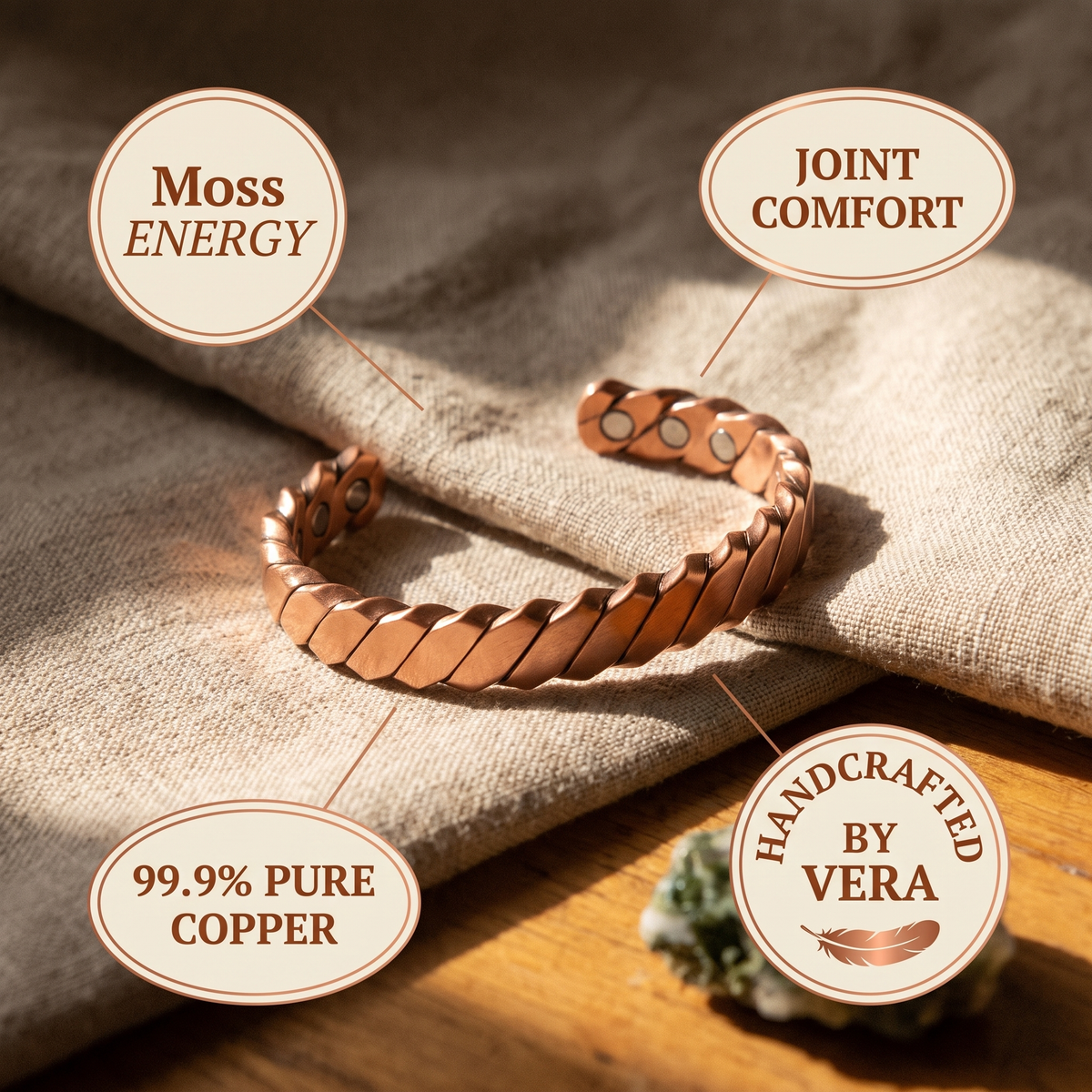 Koperen armband – Mos