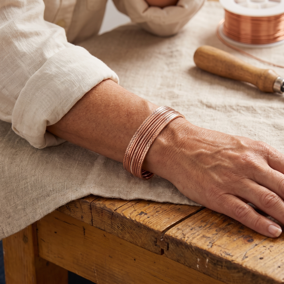 Koperen armband – Struweel