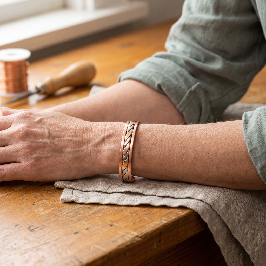 Koperen armband – Knop