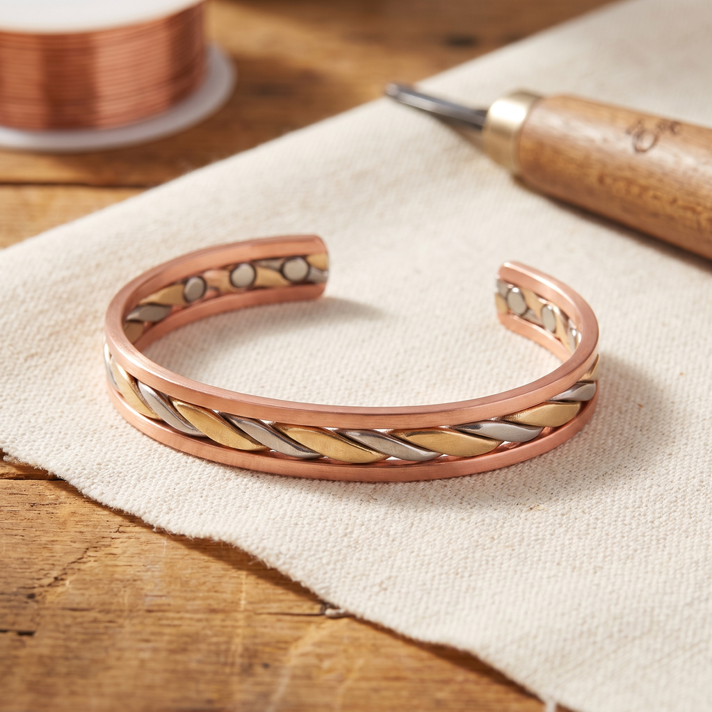 Koperen armband – Knop