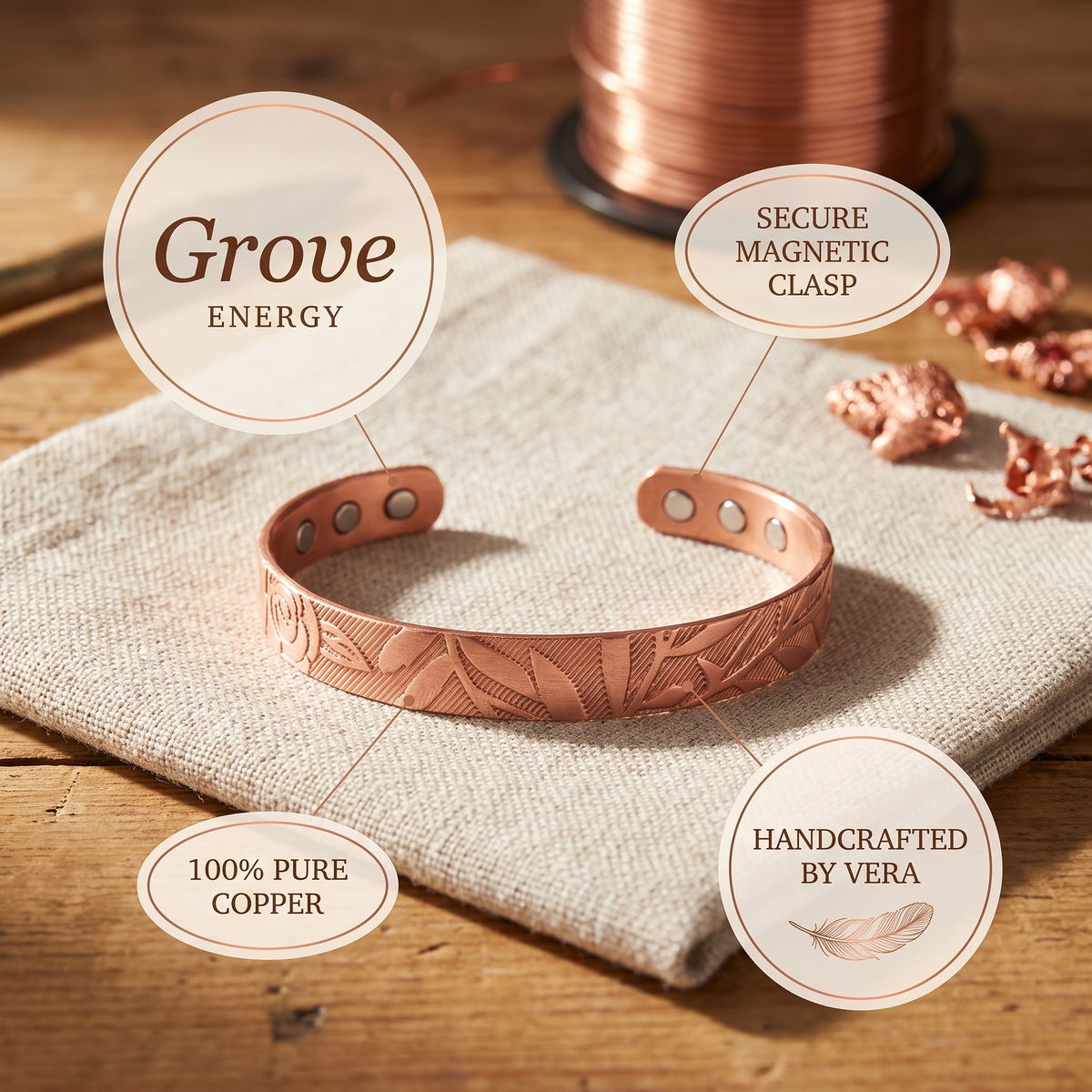 Koperen armband – Bosje