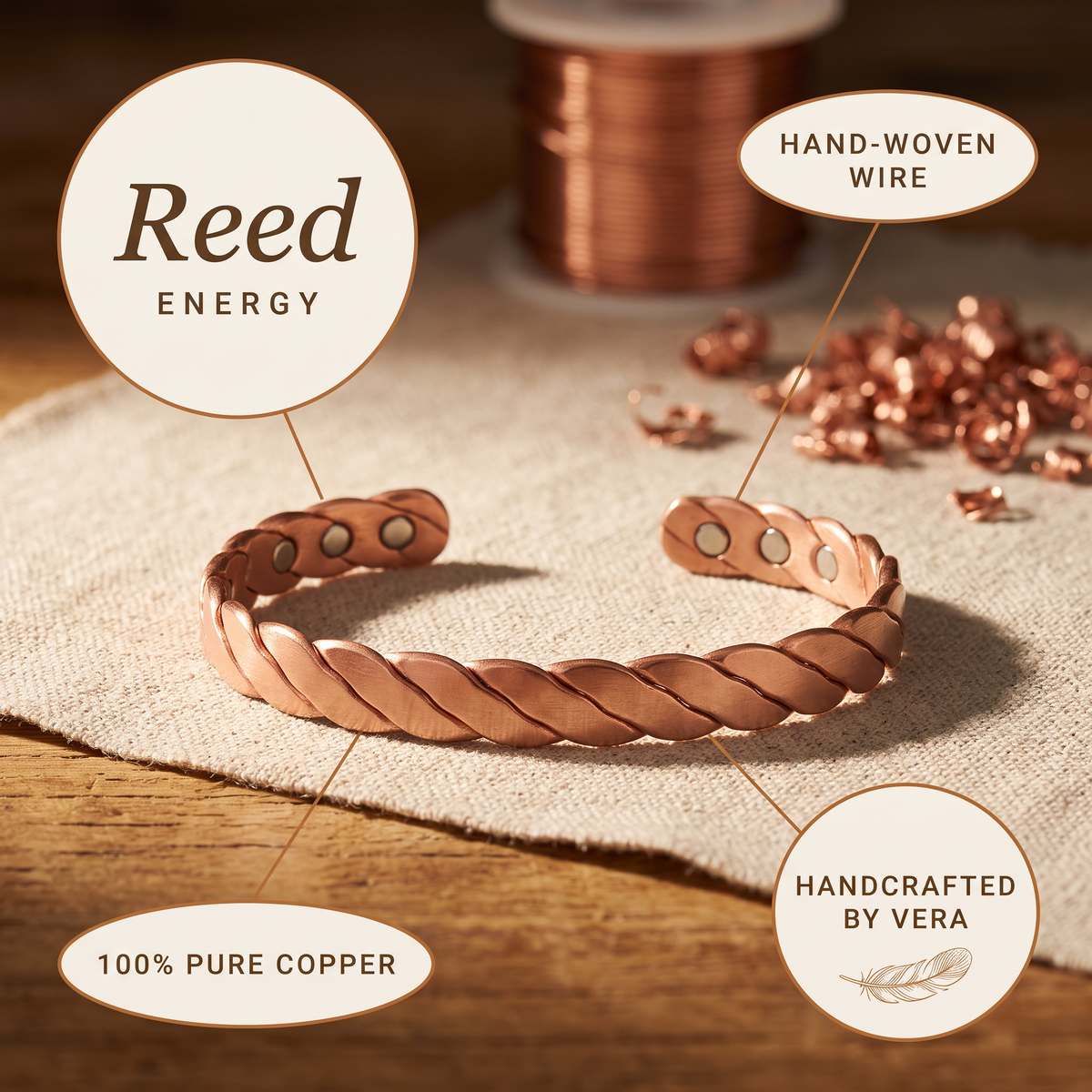 Koperen armband – Riet