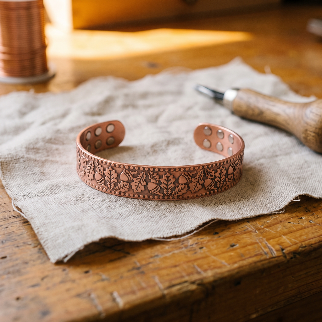 Koperen armband – Hout