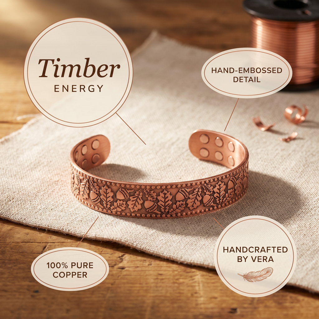 Koperen armband – Hout