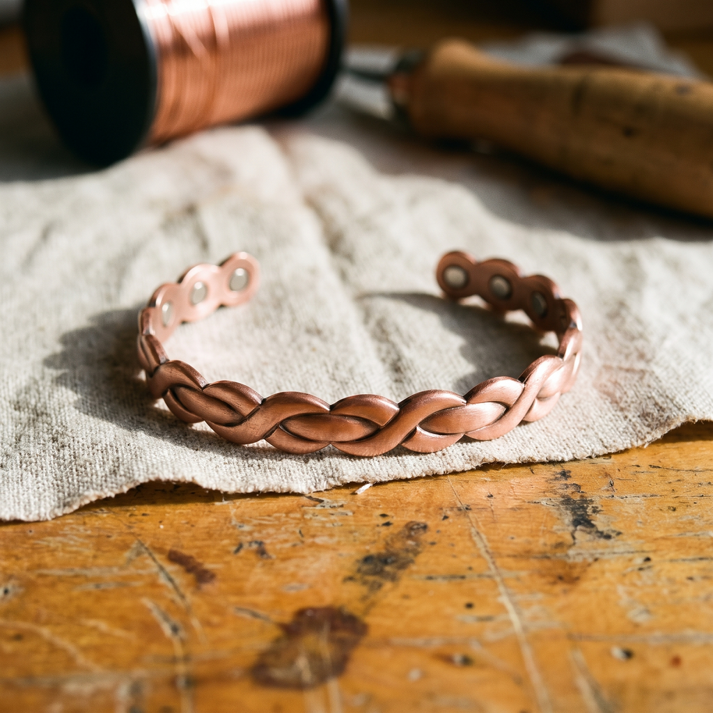 Koperen armband – Weefgetouw