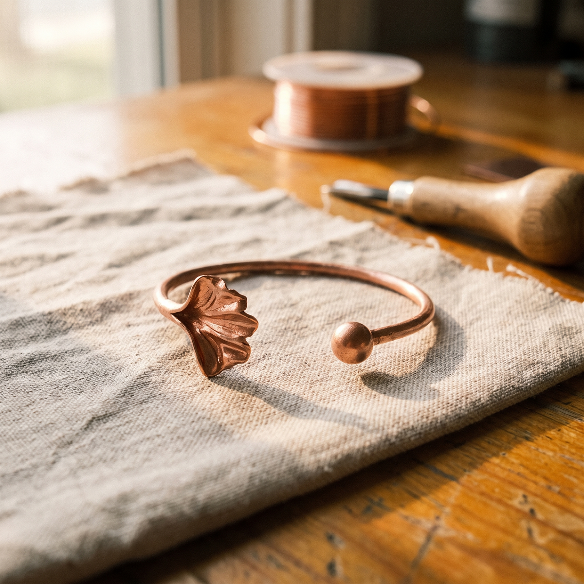 Koperen armband – Schelp