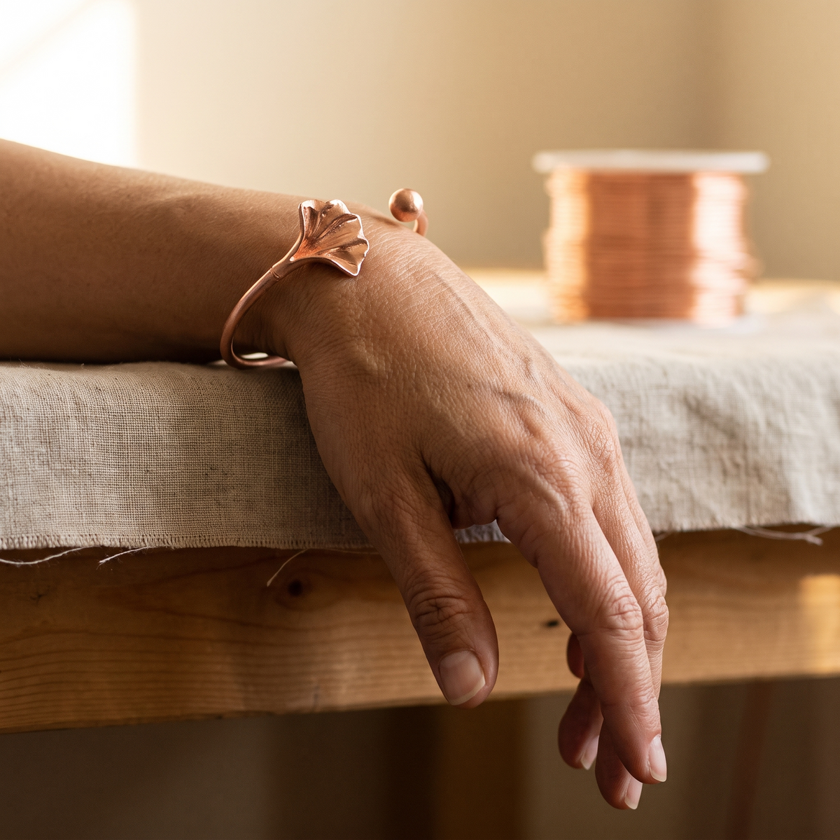 Koperen armband – Schelp