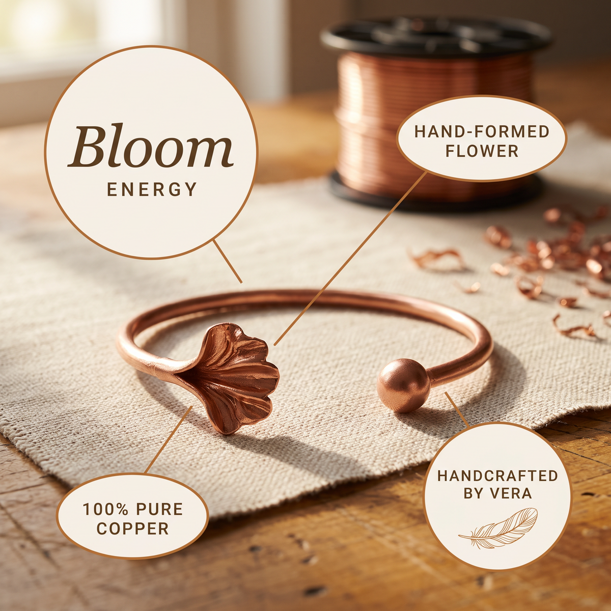 Koperen armband – Schelp