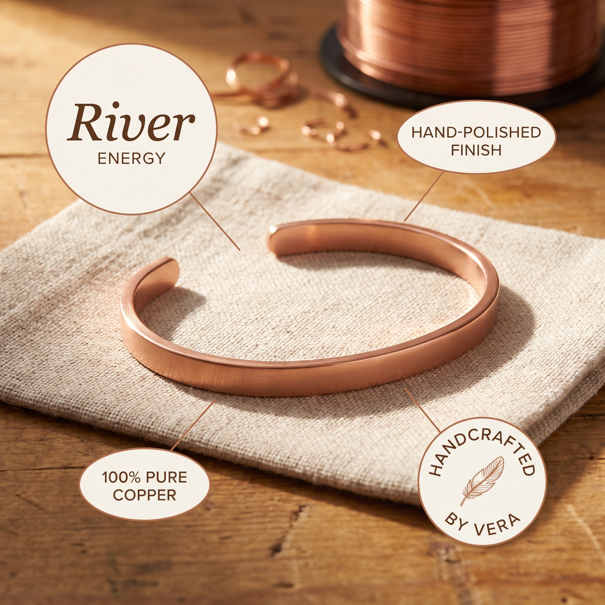 Koperen armband – Rivier