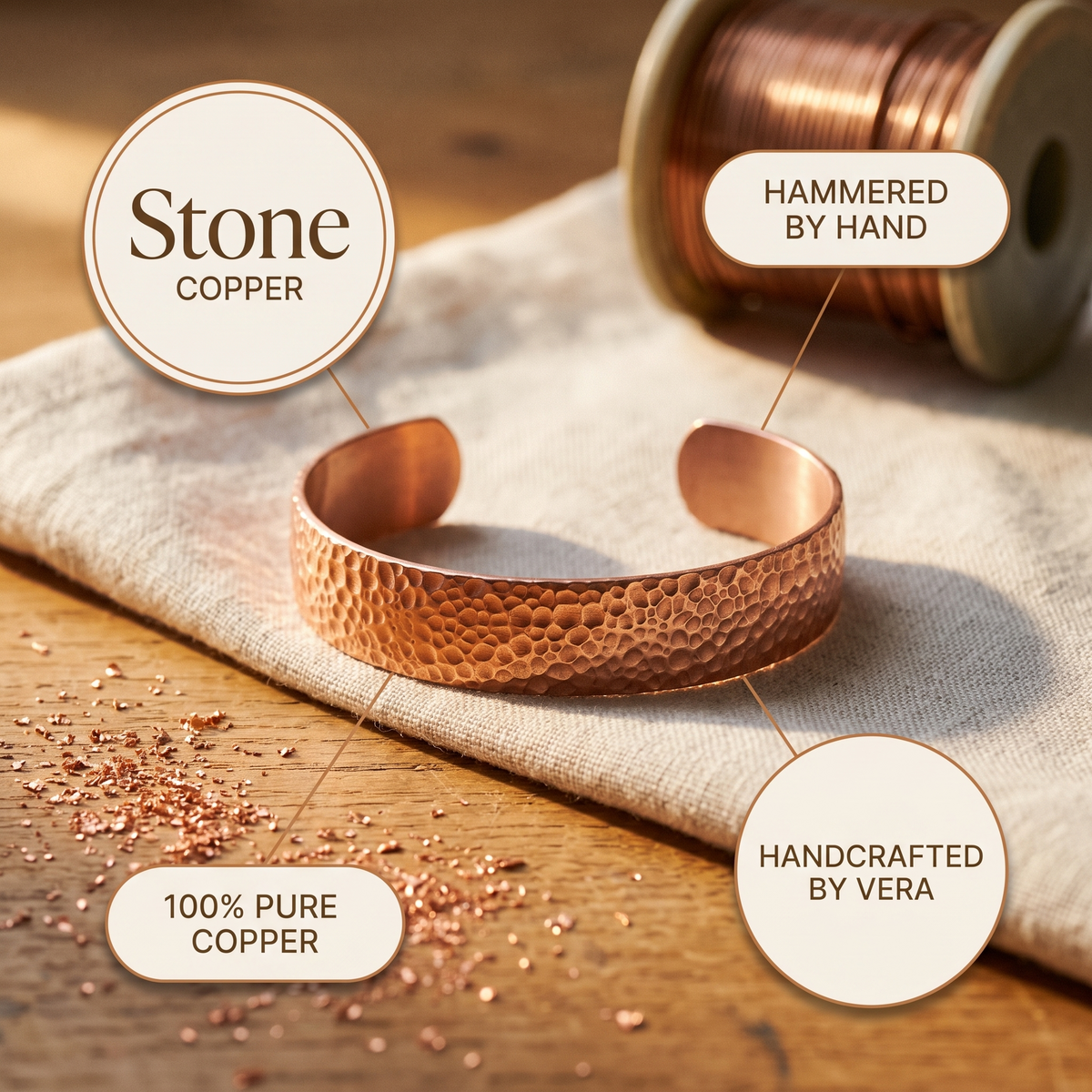 Koperen armband – Maan